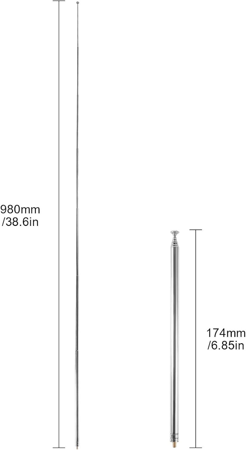 AEDIKO 5pcs Telescopic Antenna M3 Male Thread 7 Sections AM FM Radio Universal Antenna for Radio TV Electric Toys Telescopic Replacement Antenna Aerial - Image 3